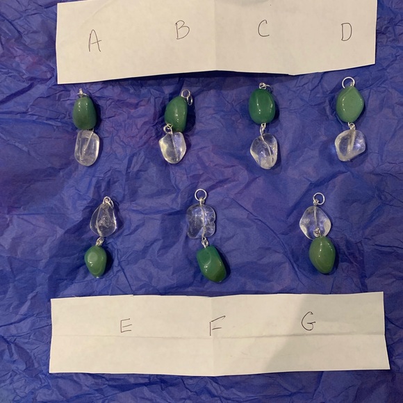 Pendant crafted from clear quartz and green chrysoprase stone.  Beautiful combo! - Picture 4 of 4